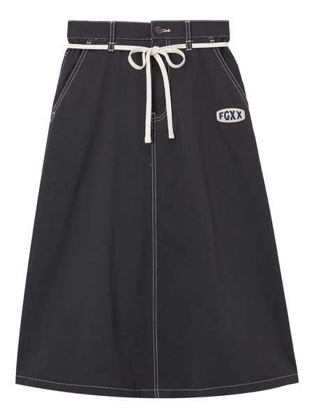  Fingercroxx Logo-patch Midi Skirt - Grey 