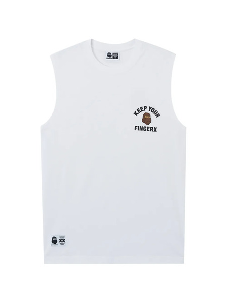  Fingercroxx Printed Tank Top - White 