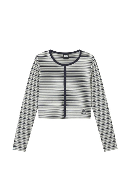  Fingercroxx Striped Buttoned Top - Blue 