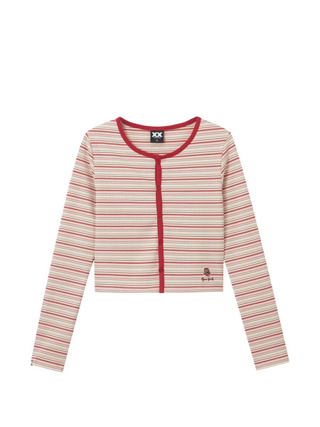  Fingercroxx Striped Buttoned Top - Neutrals 