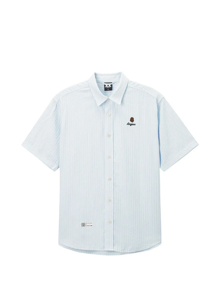  Fingercroxx Striped Embroidered Shirt - Blue 