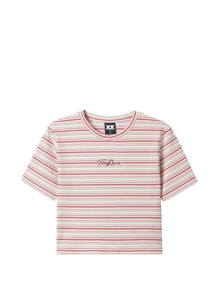  Fingercroxx Striped-pattern T-shirt - Neutrals 