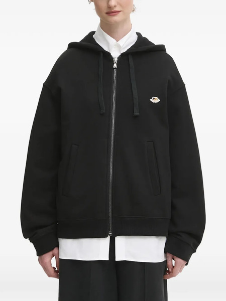 Fiorucci Angels-patch Zip-fastening Hoodie - Black 