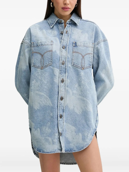  Fiorucci Angels Printed Denim Shirt Dress - Blue 