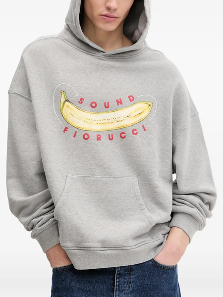  Fiorucci Banana-print Hoodie - Grey 