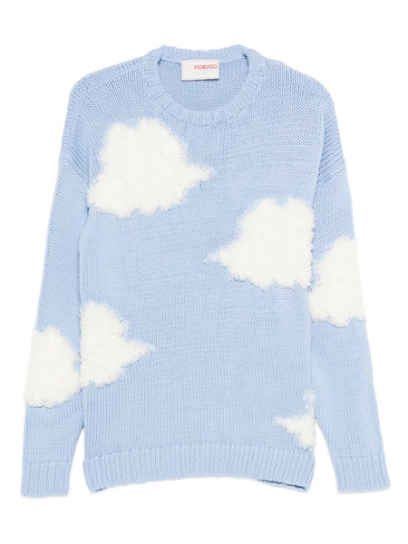  Fiorucci Cloud-appliqué Wool Sweater - Blue 