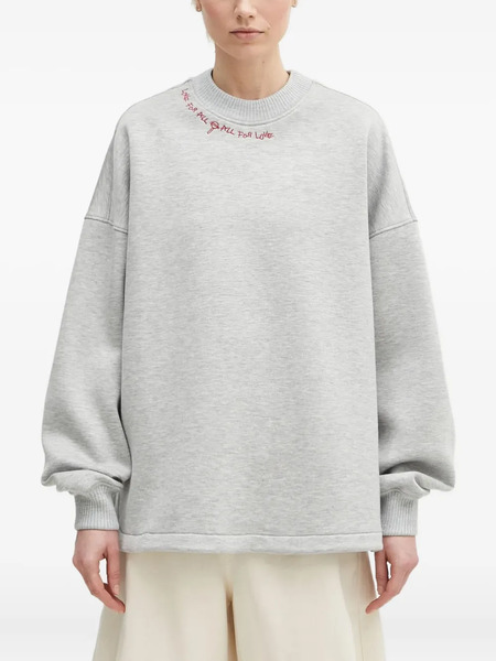  Fiorucci Embroidered Crew-neck Sweatshirt - Grey 