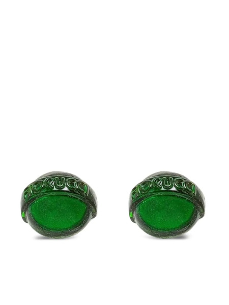  Fiorucci Engraved-sphere Earrings - Green 