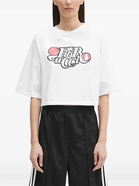  Fiorucci Graphic-print Cropped Top - White 