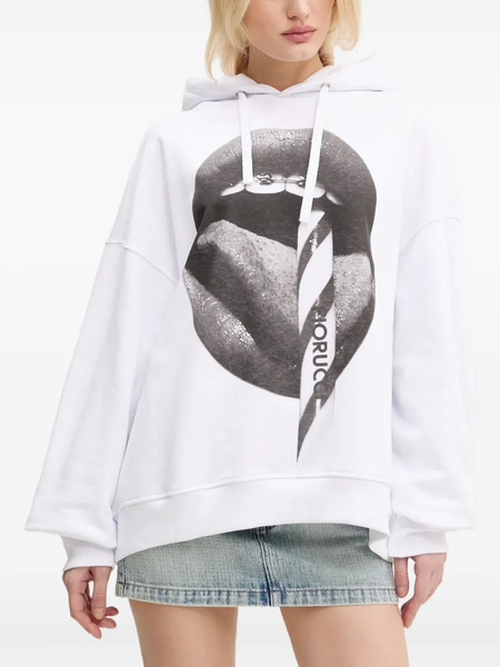  Fiorucci Graphic-printed Cotton Hoodie - White 