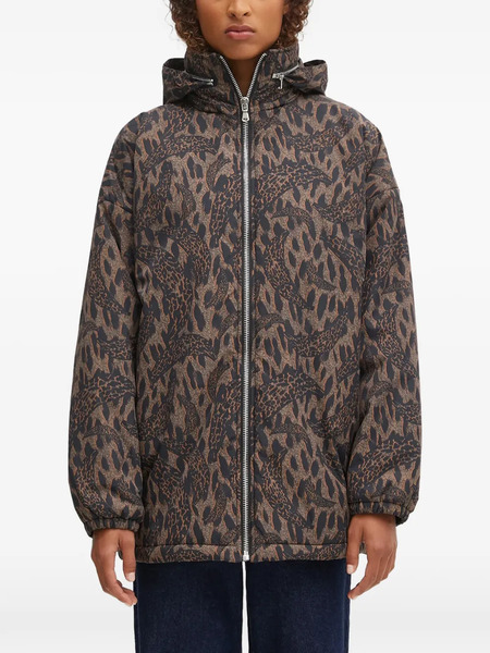  Fiorucci Hooded Print Jacket - Brown 