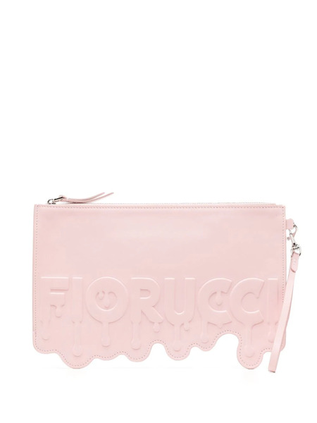  Fiorucci Melted Leather Clutch Bag - Pink 