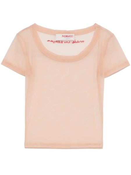  Fiorucci Tulle Crop Top - Neutrals 