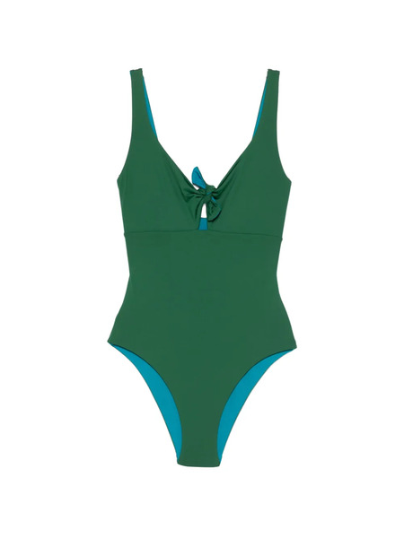  Fisico Knot-detail Swimsuit - Green 