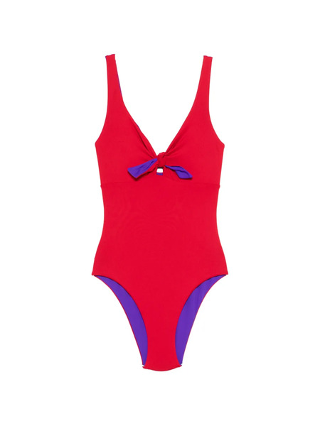  Fisico Knot-detail Swimsuit - Red 
