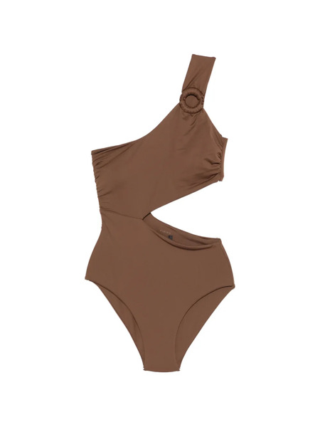  Fisico One-shoulder Ring Swimsuit - Brown 