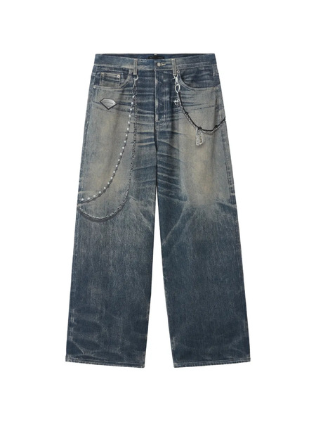  Five Cm Chained Denim Jeans - Blue 
