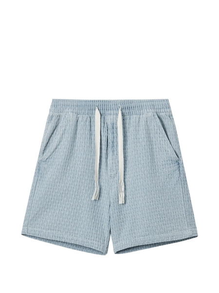 Five Cm Drawstring Textured Shorts - Blue 