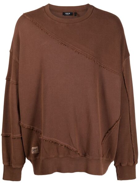  Five Cm Embroidered Patchwork Sweatshirt - Brown 