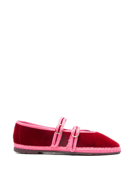 Flabelus Claire Double-strap Ballet Flats - Red 