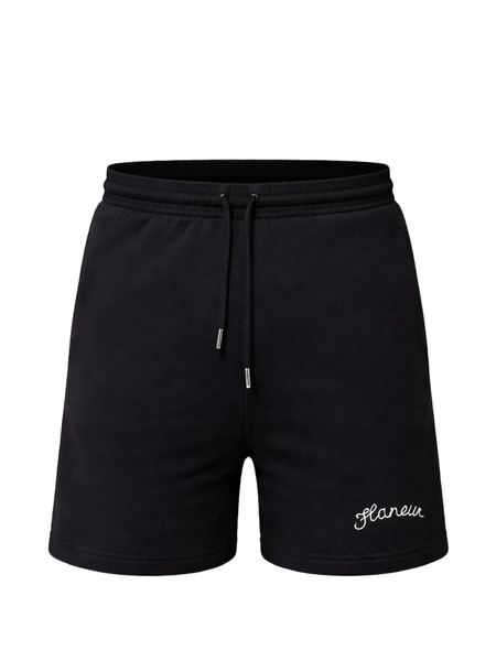  Flâneur Drawstring Logo-embroidered Shorts - Black 