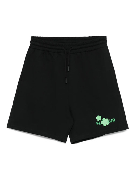  Flâneur Logo-print Drawstring Shorts - Black 