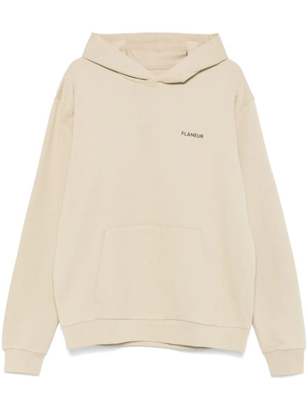  Flâneur Rubberised-logo Hoodie - Neutrals 