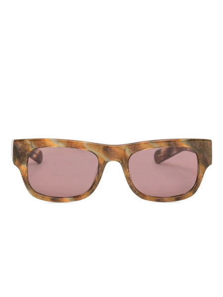  Flatlist Ribbed Rectangle-frame Sunglasses - Brown 