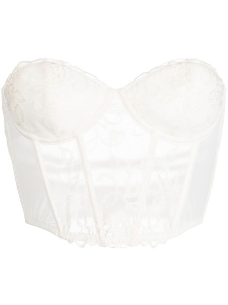  Fleur Du Mal Bella Embroidered Bustier - White 