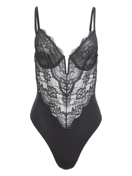  Fleur Du Mal Bianca Lace Bodysuit - Black 