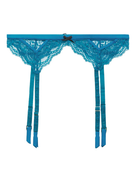  Fleur Du Mal Bianca Lace Garter Belt - Blue 