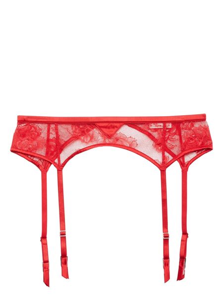  Fleur Du Mal Bouquet Lace Garter Belt - Red 