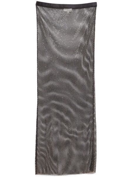  Fleur Du Mal Embellished Fishnet Maxi Skirt - Black 