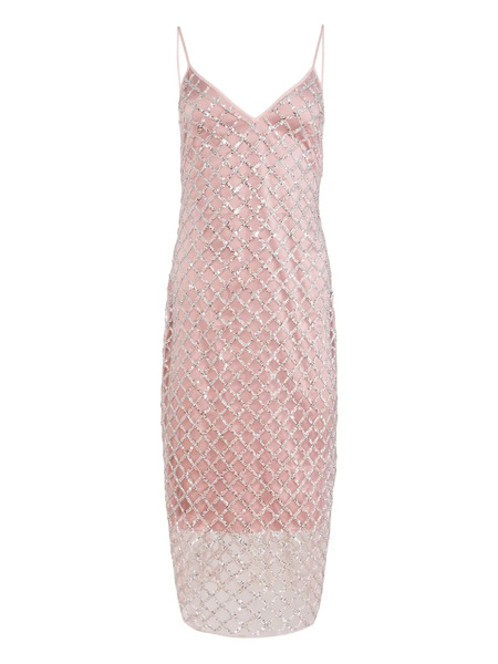  Fleur Du Mal Embellished Midi Dress - Pink 