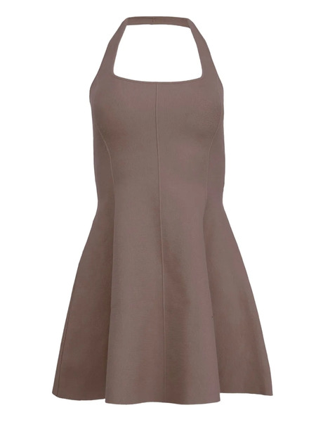  Fleur Du Mal Halterneck Flared Mini Dress - Grey 