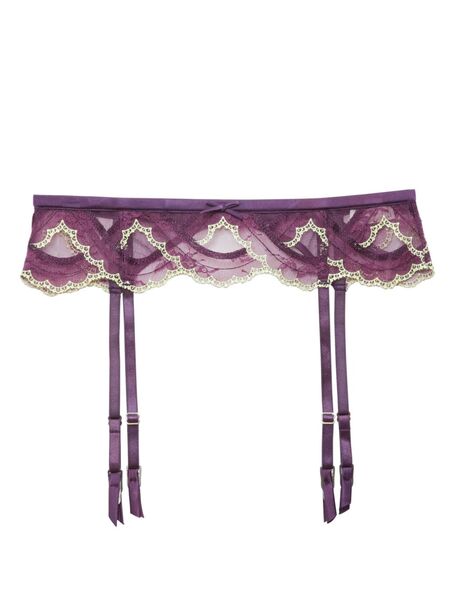  Fleur Du Mal Hendrix Embroidered Garter Belt - Purple 