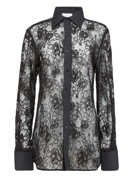  Fleur Du Mal Juliet Lace Button Shirt - Black 