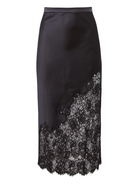  Fleur Du Mal Lace-insert Satin Skirt - Black 
