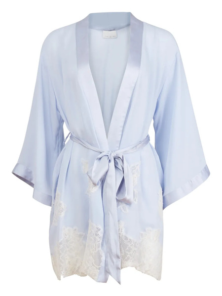  Fleur Du Mal Lace-trimmed Robe - Blue 