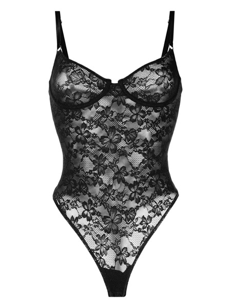 Fleur Du Mal Le Stretch Lace Bodysuit - Black 
