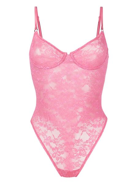  Fleur Du Mal Le Stretch Lace Bodysuit - Pink 