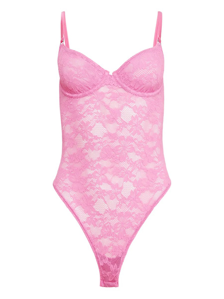  Fleur Du Mal Le Stretch Lace Bodysuit - Pink 