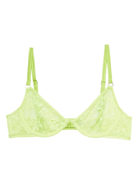  Fleur Du Mal Le Stretch Lace Demi Bra - Green 