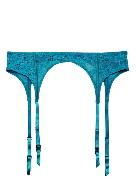  Fleur Du Mal Le Stretch Lace Garter Belt - Blue 