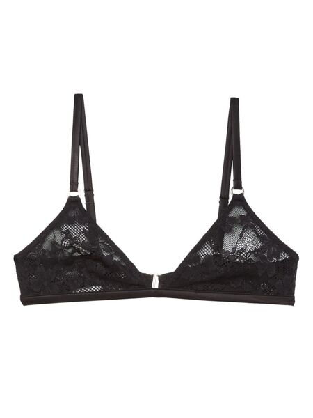  Fleur Du Mal Le Stretch Lace Triangle Bra - Black 