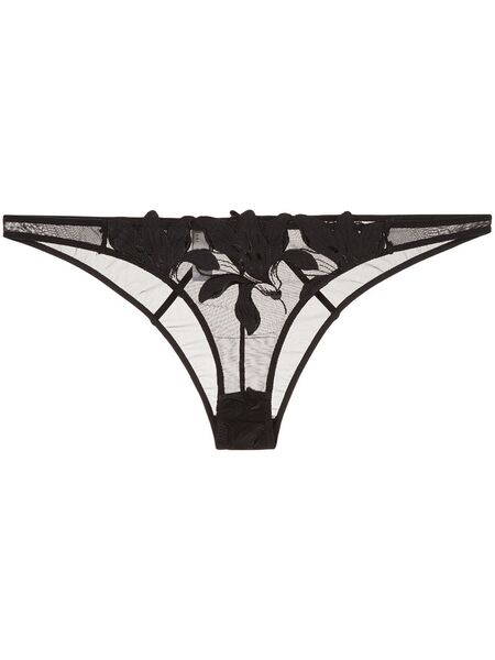  Fleur Du Mal Lily Embroidered Cheeky - Black 