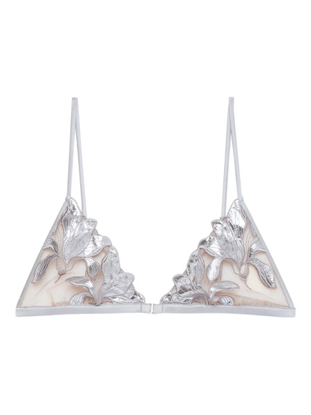  Fleur Du Mal Lily Embroidery Bra - Grey 
