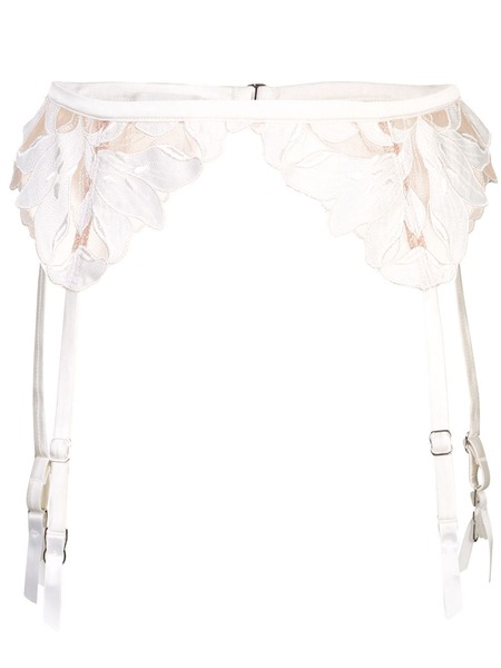  Fleur Du Mal Lily Lace Garter Belt - White 