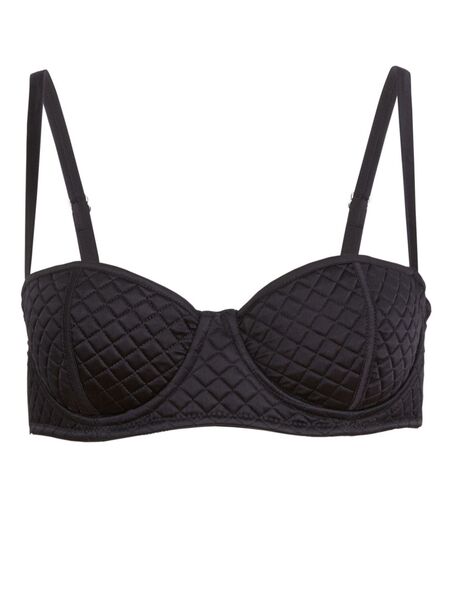  Fleur Du Mal Luxe Quilted Balconette Bra - Black 