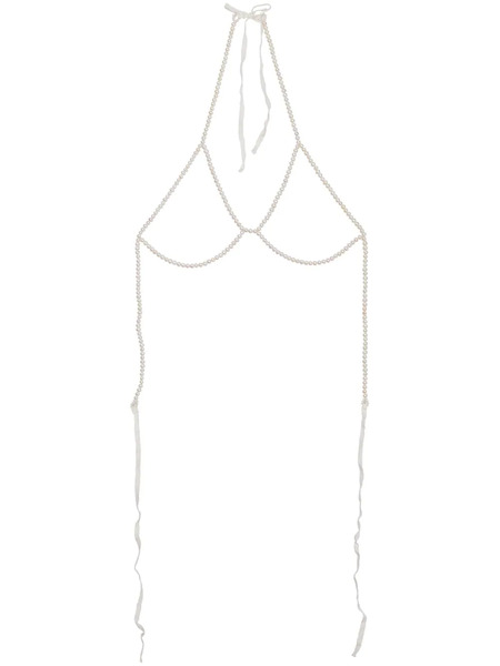  Fleur Du Mal Pearl Framed Bra - White 